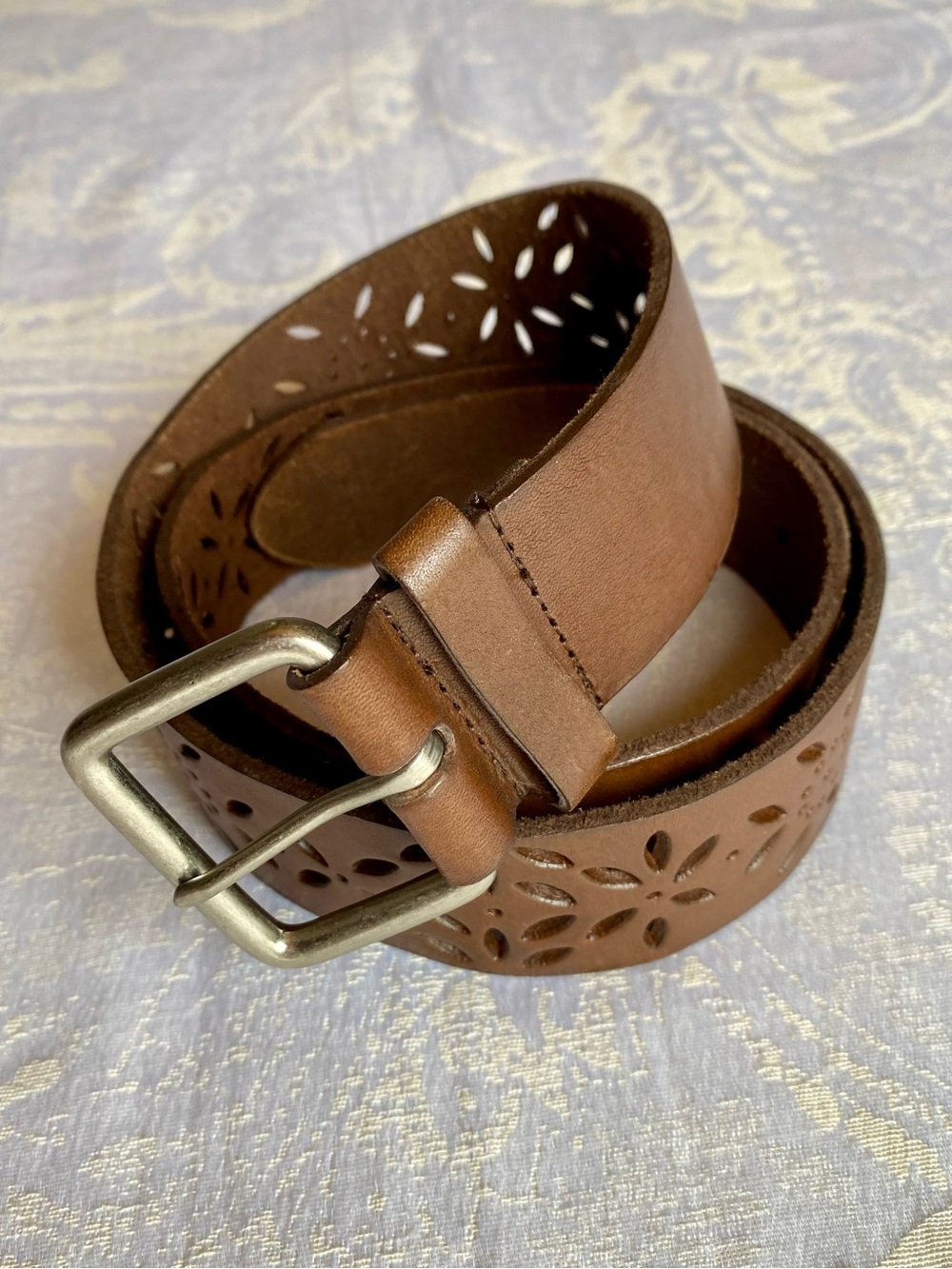 Aeropostale Floral Cutout Leather Belt